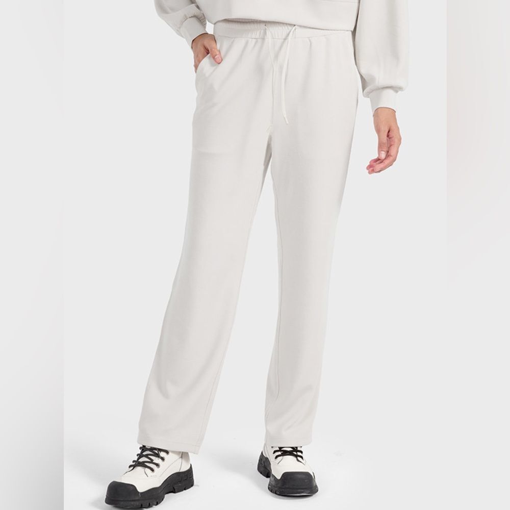 White Drawstring Pocketed Sport Pants​